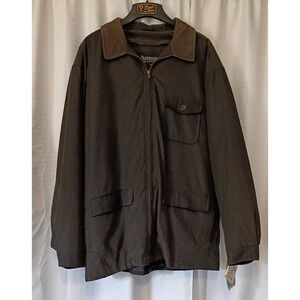 Aberdeen Collection Coat Men's Sz XXL Brown Microfiber Mid-Length Coat NOS